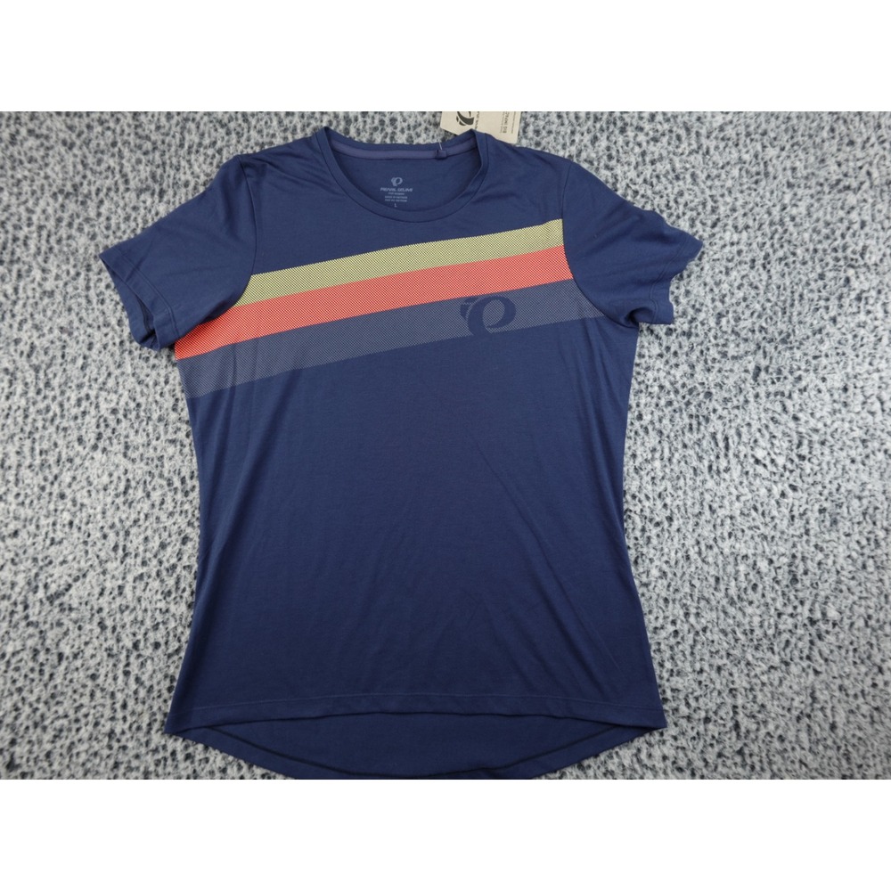 Pearl Izumi Mesa T Cycling Jersey Womens L Navy Aspect Blue Short Sleeve NWT